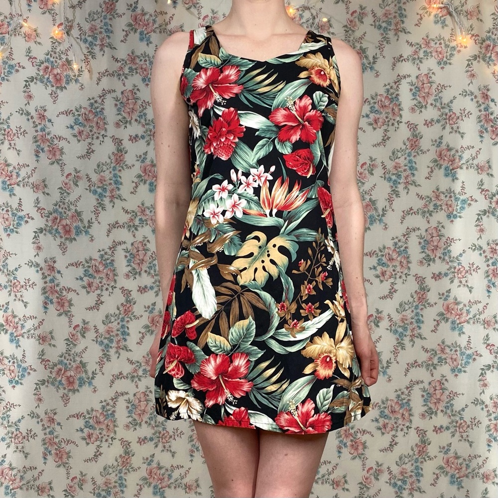 VTG Hawaiian print mini dress by First Hawaii fashion